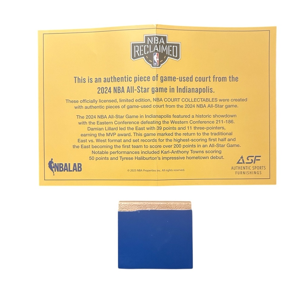 NBA Reclaimed Game-Used Court Piece Blue